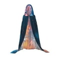 thumbnail image 7 of Honeii Modern Art Red And Blue Colors Print Poncho Cape, Cloak Coat, Snuggly Hooded Wearable Blanket, Hooded Cape For Teenagers,Halloween Costumes-Large, 7 of 7
