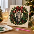 thumbnail image 4 of syligr Cat Christmas Diamond Art for Adults, Vintage Christmas Pearl Art Kits, DIY Pearl Diamond Kit, Animals Bead Crafts Ornament, Xmas Party Decorations for Mantel, Unique Gift/Favors, 4 of 7