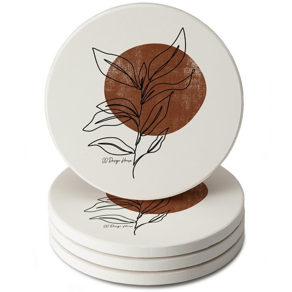 Thirstystone Mocha Stem 4-Pack Round Stone Coasters