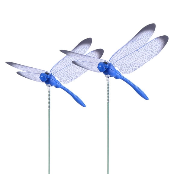 BESTOYARD 4Pcs Artificial Dragonfly Yard Ornaments with Swaying Metal Posts for Garden Decor
