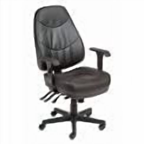 Interion Office Chair With High Back & Adjustable Arms Leather Black