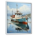 thumbnail image 2 of Designart "Harbor Docked Fishing Vessel" Coastal Boat Floater Framed Canvas Art Print, 2 of 5
