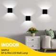 thumbnail image 4 of Lámpara de pared LED de 2 piezas para interior, lámpara de pared interior de 6 W, lámparas de pared de aluminio modernas, lámpara de pared para sala de estar, dormitorio, baño, cocina, comedor, 4 of 5