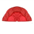 thumbnail image 4 of Northlight 60" Red Velvet Damask Sequin Embroidered Poinsettia Trimmed Scalloped Edge Christmas Tree, 4 of 4