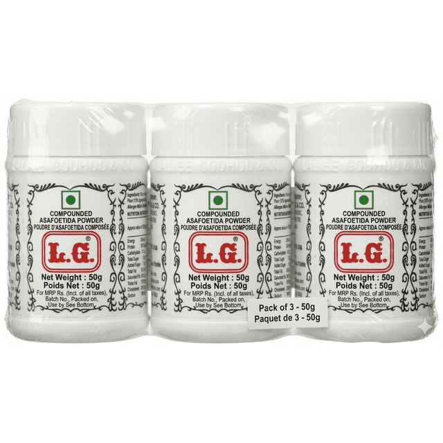 LG Compounded Asafoetida Powder (Indian Grocery Spice Hing), 150g (3 x 50g)