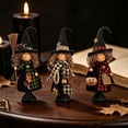 thumbnail image 4 of 3 Pcs Halloween Witch Table Decorations, Halloween Wooden Witch Figurine, Rustic Tabletop Witch Decor, Plaid Witch Ornament, Farmhouse Shelf Display Mantel Holiday Party Decoration,Coffee, 4 of 6