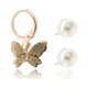 thumbnail image 2 of Set de dos pares de aretes CYRA modelo mariposa y perla, 2 of 2