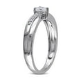 thumbnail image 2 of 1/4 Carat (Ctw) Lab-Created Synthetic White Sapphire Heart Ring with Diamonds in Sterling Silver for Women, 2 of 6