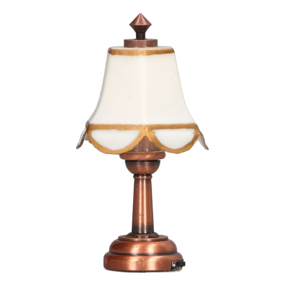 Dollhouse Table Lamp, White Miniature Lamp  For Ornament
