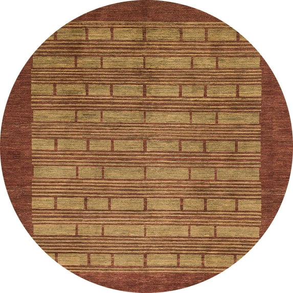 Ahgly Company Indoor Round Abstract Chocolate Brown Abstract Area Rugs, 5' Round