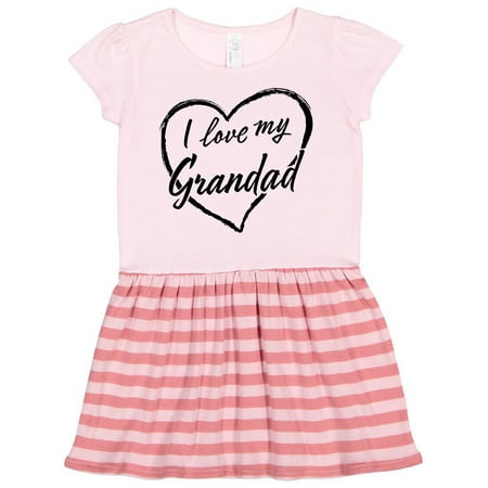 

Inktastic I Love My Grandad in Black Chalk Heart Gift Toddler Girl Dress