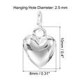 thumbnail image 2 of 2pcs Heart Charm, 8mm Mini Silver Heart Pendant Charm Bulk Silver DIY for Jewelry Making, Silver, 2 of 5