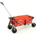 thumbnail image 4 of Creative Outdoor Foldable Wagon with Canopy and All Terrain Wheels, 150lbs Weight Capacity, Earth Red, 4 of 5