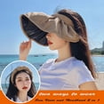 thumbnail image 2 of Holzlrgus Womens Sun Visor Hat Wide Brim UV Sun Protection Roll Up Hairband Summer Ponytail Beach Hats Travel UPF 50+, 2 of 5