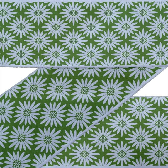 IBA Indianbeautifulart Green Artistic Floral Dupion Trim Fabric Sewing Fabric Lace Dressmaking Printed Sewing Lace By 9 Yard 3 Inches