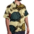 thumbnail image 2 of Turtle Seamless Men's Hawaiian Shirt, Button Down Poplin Short Sleeve Casual Summer Beach Printed Unisex Shirts, 2 of 6