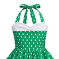 thumbnail image 4 of Ulanda Halter Pinup Dresses for Girls 50s Pin up Dress Girls Retro Dress 1950s Vintage Dress Kids A line Party 50's Polka Dot Dress (Green, 11-12 Years), 4 of 5