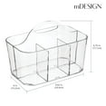 thumbnail image 3 of mDesign Small Plastic Storage Caddy Tote for Desktop Office Supplies - Clear, 3 of 8