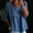 Dark Blue, variant on Womens Oversized Tshirts Lightweight Hollow Lace Peplum 3/4 Sleeve Denim Summer Tops for Women Blue XL