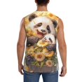 thumbnail image 4 of Haiem Men's Cute Panda Sunflower Print Tank Tops Summer Sleeveless Cut Off Workout T-Shirts Fitness Vest Athletic Undershirts-Small, 4 of 8