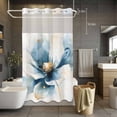 thumbnail image 5 of Spring Floral No Hooks Shower Curtain with Snap-in Liner Watercolor Blooming Blue Flower Botanical Shower Curtains for Bathroom, Waterproof, Easy Install, Washable 54"x78", 5 of 9
