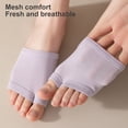 thumbnail image 2 of Women Open Toe Half Sock Cotton Half Foot Toe Topper Liner Socks Seamless Flat Boat Socks Elastic Forefoot Massage Socks for Pain Relief, 2 of 8