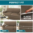 thumbnail image 3 of 3 Piece T Cushion Sofa Slipcovers Stretch Couch Cover Furniture Covers with 2 Individual T Cushion Covers, Machine Washable (2 Cushion Sofa, Macchiato), 3 of 14