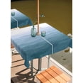 thumbnail image 2 of Outdoor Tablecloth with Umbrella Hole for Patio/Picnic/Party/Camping, Blue Coastal Wave Waterproof Table Cloth Square Cover Washable, Summer Ocean Nautical Beach Ombre (54"x 54"), 2 of 8