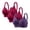 Red, variant on Besolor 3pc Plus Size Bras for Women High Support Full Coverage Gathered No Underwire Comfy Adjustable Strap Everyday Bralettes(X-Large,Wine1)