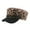 Khaki, variant on Herrnalise Women's Leopard Print Beret Hat Casual Retro Flat Top Navy Cap
