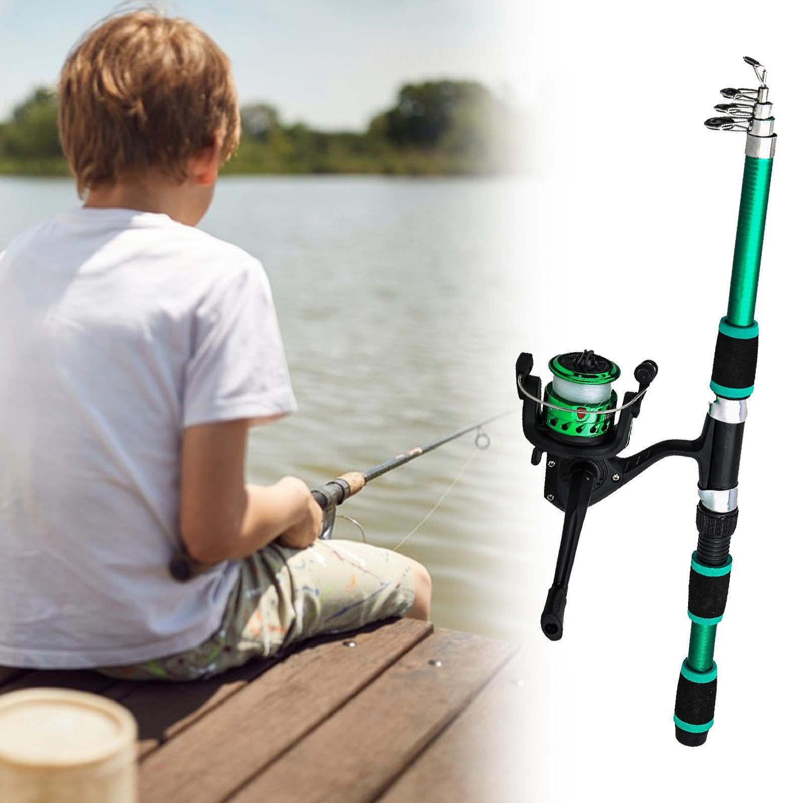 GARENDE Fishing Pole Equipment Kids Fishing Rod and Reel Combo for Outdoor Beginners Green