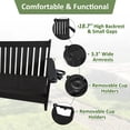 thumbnail image 4 of HDPE 3-Seater Porch Swing, 5-ft Bench Swing with Foldable Cup Holders,18/8 Stainless Steel Hardware, High Backrest and Deep Contoured Seat (Black, 5-feet), 4 of 7