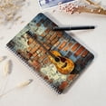 thumbnail image 4 of Spiral Notebook,Double-Wire Spiral College Lined Journal Notebook for Study and Notes,100 Pages,5.71x 8.26 in - Acoustic Guitar Hanging on a Weathered Brick Wall, 4 of 7