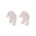 thumbnail image 2 of RUINIXCW Toddler Baby Girl Spring Fall Winter Pajamas Set Kids PJS Sleepwear Floral Print Ruffled Button Down Collar Long Sleeve Shirt Tops Pants Set, 2 of 10