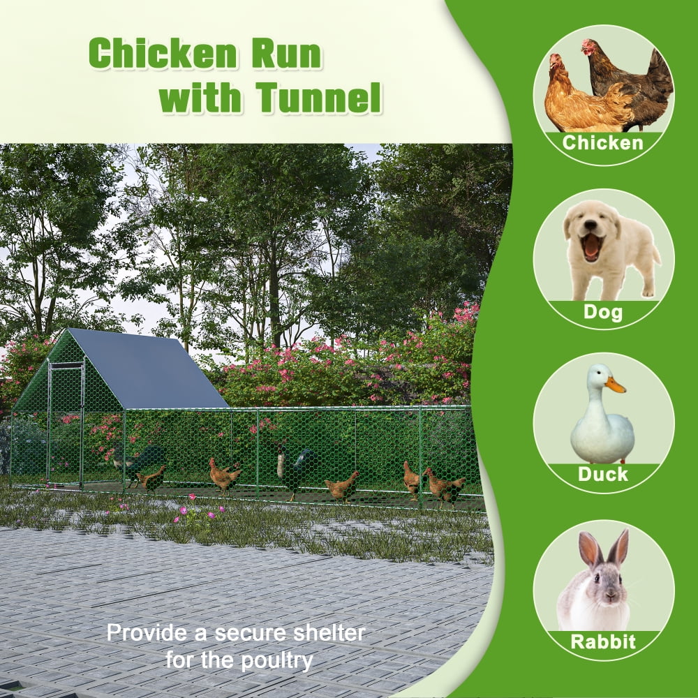 Large Outdoor chicken coop and run duck coop Bunny Cage with Run , chicken fence Guinea Pig House Rabbit Hutch Indoor metal chicken pen