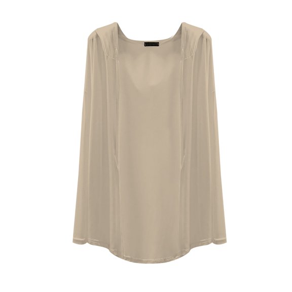 yunLCZ Women Shirts Mid Length Shawl Jacket Loose Outerwear Air Conditioning Shirt Thin Hooded Sun Cardigan Women's Cap Sleeve Tank Tops Beige L