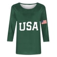 thumbnail image 2 of 250th Anniversary USA Tops for Women, 4th of July Independence Day 3/4 Sleeve Blouse, Spring & Summer Women's Casual Printed Pullover, 2 of 4