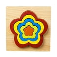 thumbnail image 2 of Rompecabezas geométrico de juguete con forma de flor multicolor, rompecabezas de madera, 2 of 9