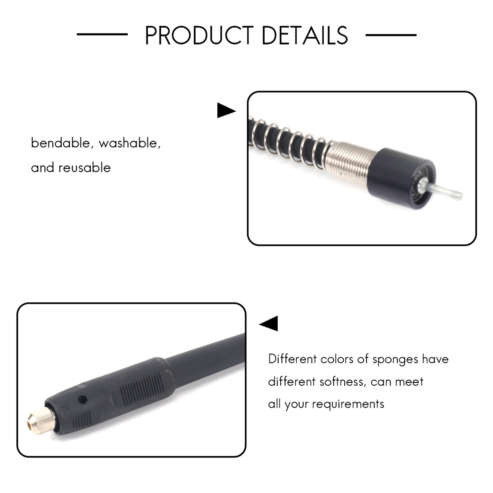 Mini Detail Polisher Shaft, Car Foam Drill Polishing Pad Kit with 5/8Inch&M14 Thread, for Tool/Polishing Machine