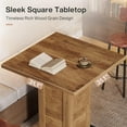 thumbnail image 6 of Tribesigns 39.4" H Square Bar Table with Metal Footrest, Industrial High Top Bistro Pub Table for Kitchen Nook, Home Bar, Small Spaces, Rustic Brown & Black, 6 of 7