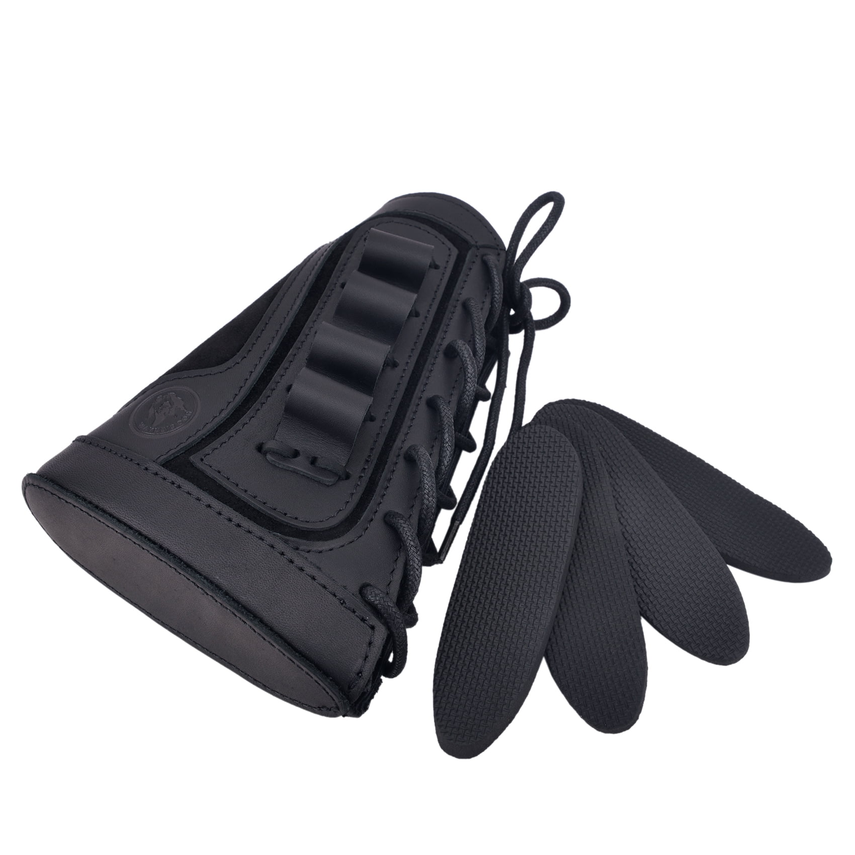 Handmade Leather Shotgun Shotshell Buttstock Gun Cartridge Holders for Right Handed 12GA
