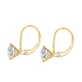 thumbnail image 3 of Mauli Jewels 14K Rose, White & Yellow Gold 0.20 CTW Round Lab Grown White Diamond 3-Prong Martini Leverback Earrings for Women, 3 of 8