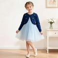 thumbnail image 6 of mgoYE Girl's Cardigans Sweater Cherry Open Front Long Sleeve Cute Casual Loose Sweaters(Blue,1-2 Years), 6 of 9