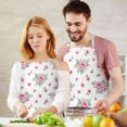 thumbnail image 3 of Pioneer Flower Floral Print Pattern Apron for Women and Men, Cotton Linen Waterproof with Pockets, Adjustable, 33x27 Inch for Kitchen, Gardening, BBQ, Salon, 3 of 6