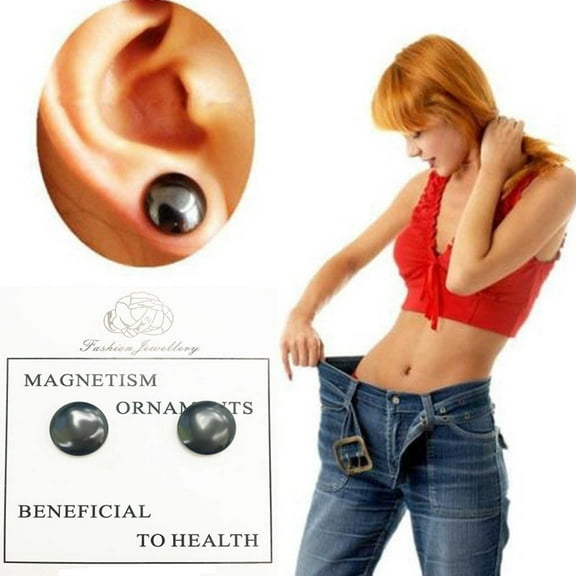 FAMTKT Earrings for Women, Women's Black Magnet Acupoint Earrings Magnetic Earrings Gift Ornaments