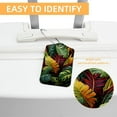 thumbnail image 3 of Luggage Tag, Travel Tags, Handbag Tag - Square PU Leather 2 Pack with Privacy Cover and Stainless Steel Ring - Suitable for Travel, Backpack, Handbag [Amazon Approved] Tropical Leaves, 3 of 7