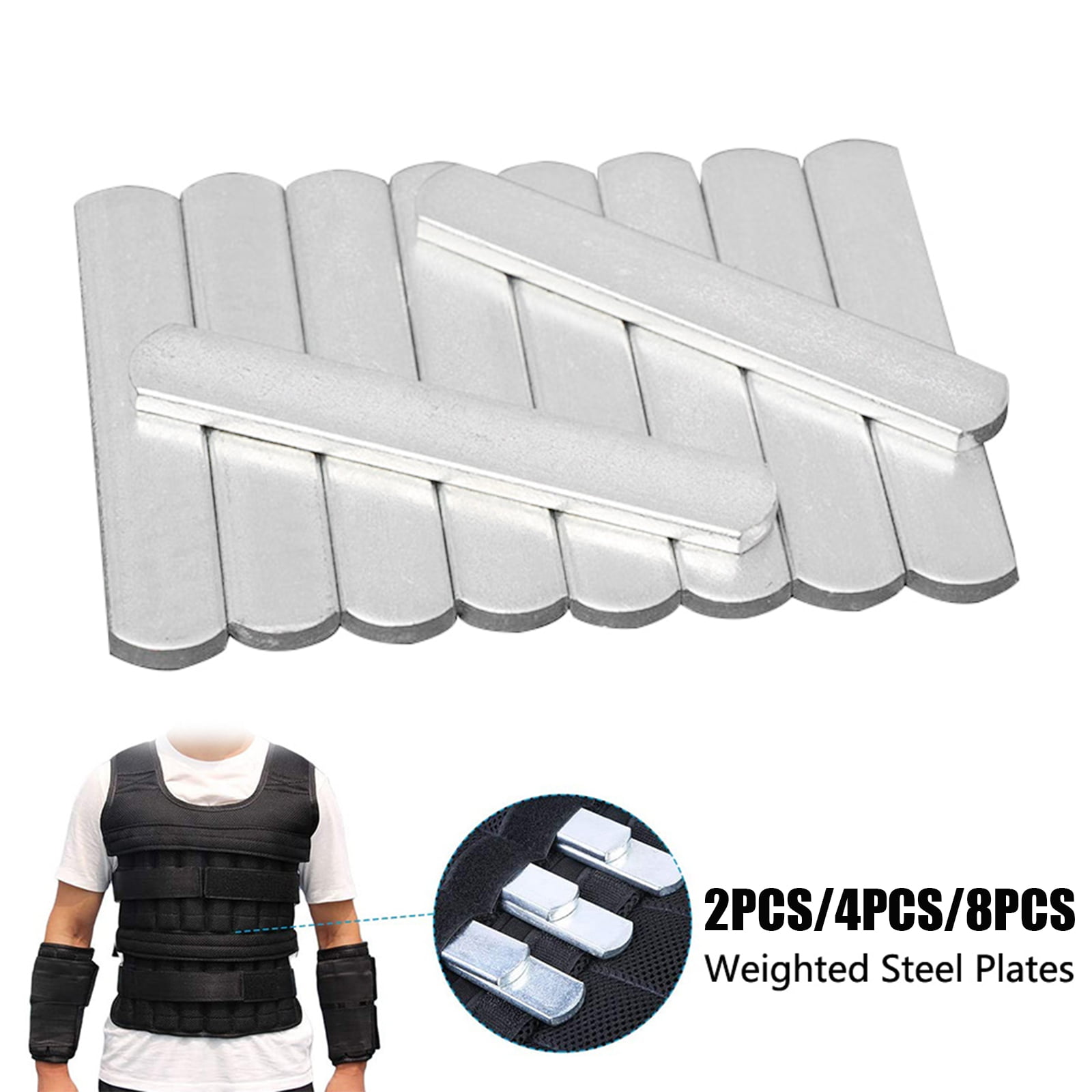Details about   6pcs Stainless Steel Plates Rounded Steel Weighted Vest Plates Ankle Weights 