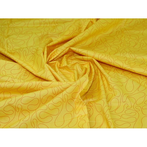 Minerva 100% Cotton Fabric Yellow - per yard