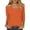 Orange, variant on Women's Casual Solid Color Print Neck Low Cut 3/4 Sleeve T Shirt Top Women Tee Shirts Pack Striped Short Sleeve Tee Long Sleeve Tops for Women Compression Shirt Long Sleeve Long Sleeve Shirt Women