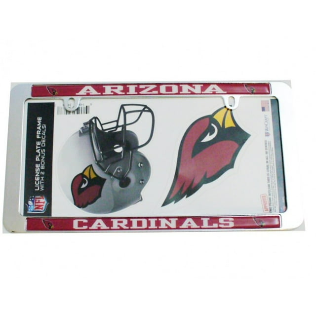 Arizona Cardinals Cadre Chromé à Bord Fin avec Autocollants Bonus